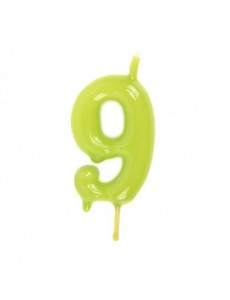 Vela Número 9 Verde Lima